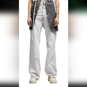 Nwt Sz 24 R13 Jane Jeans In Cracked Grey High-Rise Flared Jeans